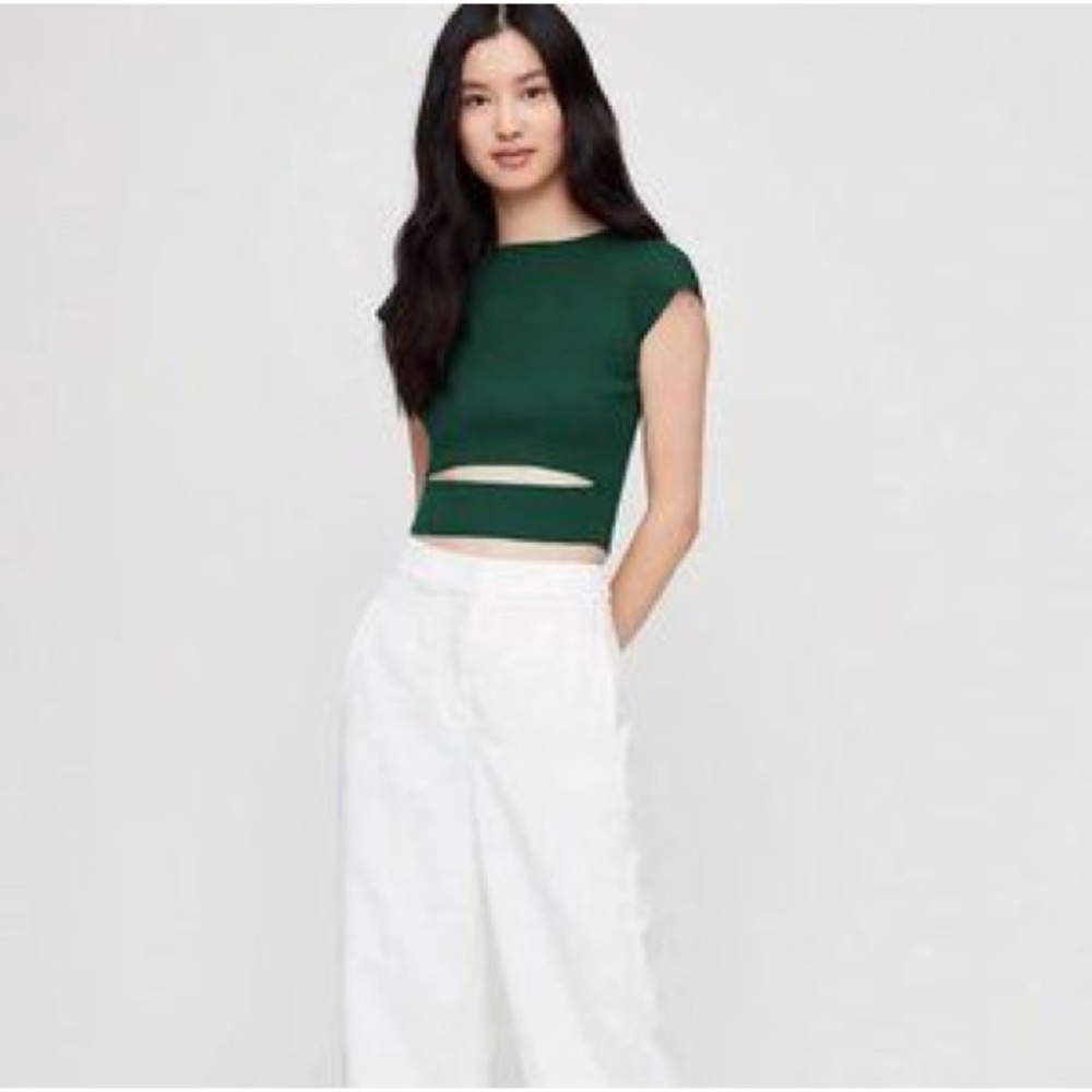 Wilfred cut out knit top in dark green - Picture 2 of 5